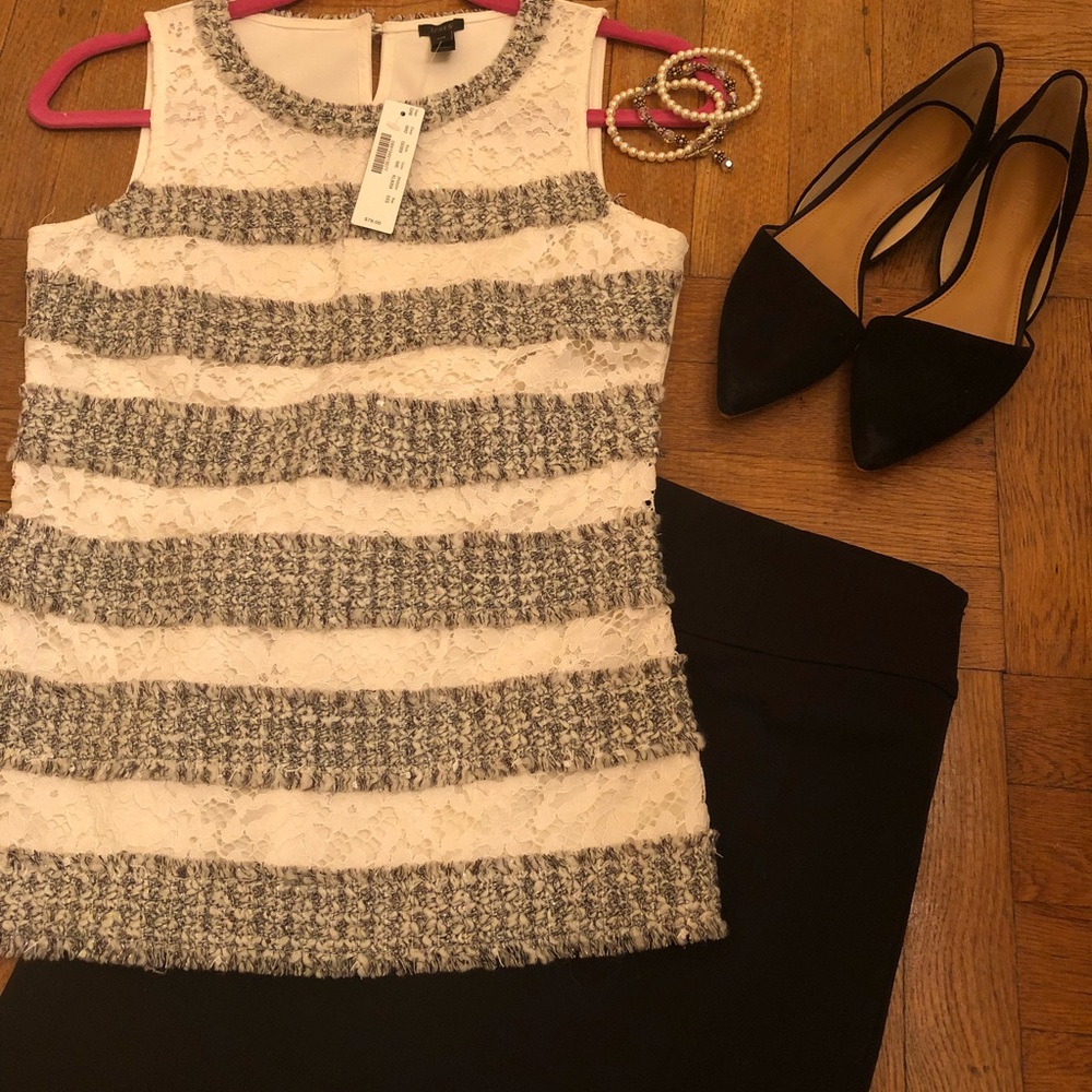 NWT J.Crew mixtures texture top